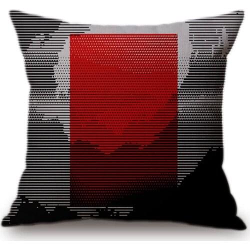 Modern Geometric Cushion Cover Red Pillow Decorative Pillowcase Blue Triangles Throw Pillows Sofa Chair Cushion Cover Home Decor