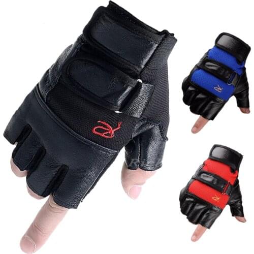 High Quality Men Exercise Training Sport Fitness Sports Gym Gloves Men Half Finger PU Leather Mens Gloves for Cycling
