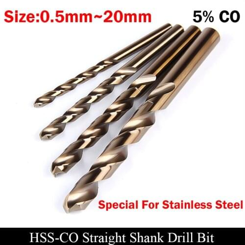 8.6mm 8.7mm 8.8mm 8.9mm 9mm Stainless Steel High Speed Steel Cobalt HSS CO HSS-CO Fully Ground Straight Shank Twist Drill Bit