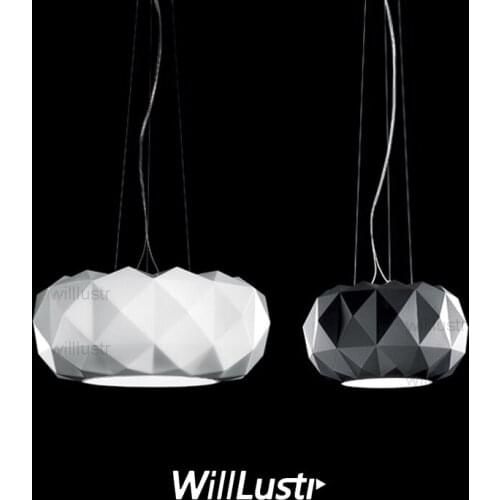 Willlustr Murano due Muranodue replica leucos deluxe suspension light white black glass diamond lighting hotel pendant lamp