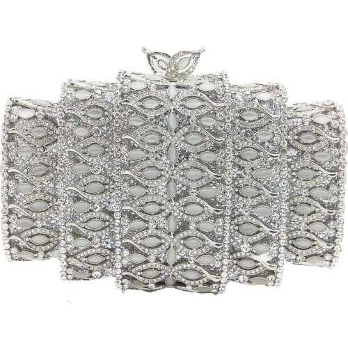 Women silver Crystal Evening Bag Catharine Inspired Design Wedding Bag gift Rhinestone Party Purse Bag Wedding Day Clutches Bag