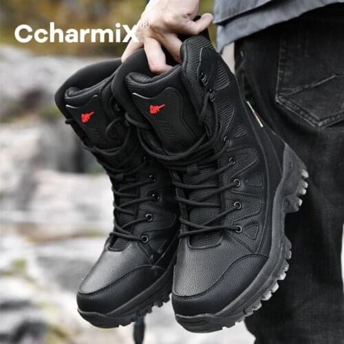 Winter Plus Velvet Boots Mens Large Size Combat Boots Ladies Snow Boots Warm Outdoor High Boots Ladies And Bare Feet Bootoes 47