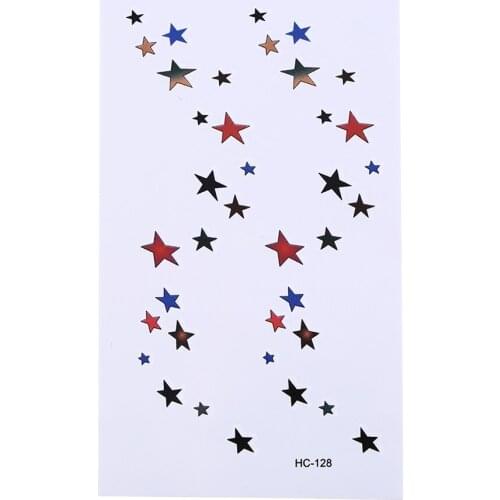 1sheet Cute Waterproof Temporary Tattoo Sticker Stars Cartoon Tatto Stickers Flash Tatoo Fake Tattoos For Girl Kids Child Gift