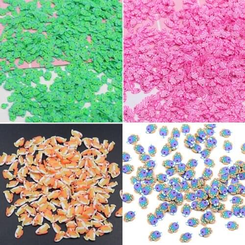 100g/Lot Awesome Multi Fish Clay Slices Soft Pottery Fish Sprinkles for DIY Crafts Filling Decoration Accessories