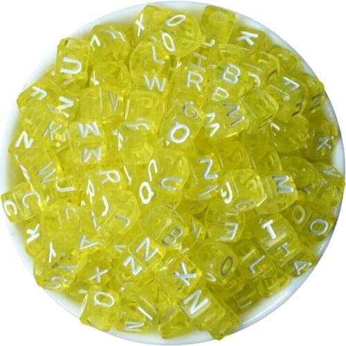 200pcs Acrylic Square Round Shape Style English Letter Number Alphabet Digital Loose Bead For DIY Bracelets & Necklaces