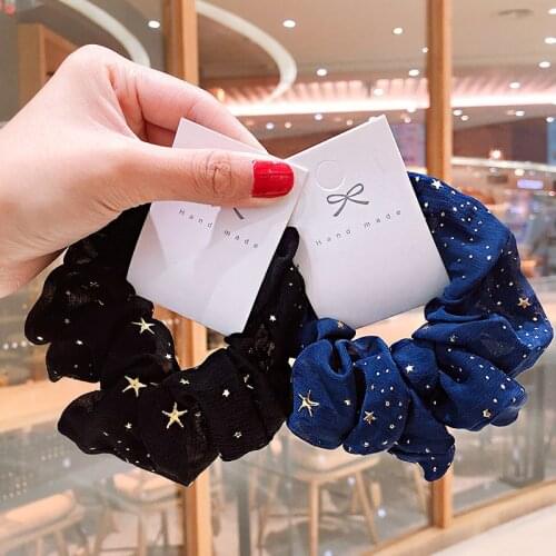 2021 Fashion Women Girls Hair Accessories Headwear Trendy Rubber Band Elastic Hair Bands Pentagram Hair Rope Head Rope Wholesale