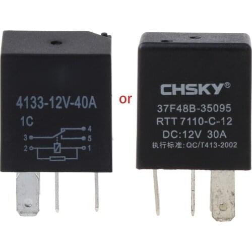 Automotive 12V 40A or 30A 5 Pin Relay Long Life Time Delay Automotive Relays For Car