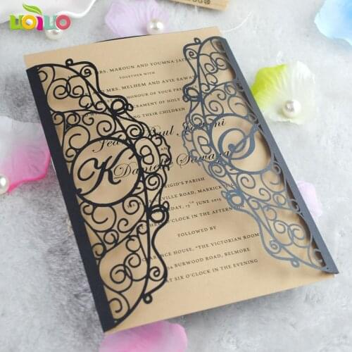 Free shipping custom party invitation cards with couples initials