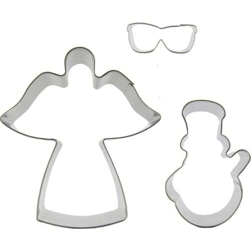Big Archangel, Mini Glasses, Snowman shaped 3 piece biscuit cutting molds, baking tools, cake decorating soft candy tools