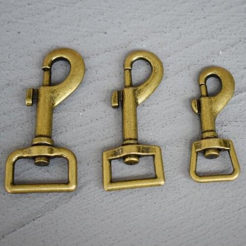 100 Pcs 15/20/25mm Bronze Metal Snap Hook Leather Belt Strap Bag Buckles Metal Clasps Lobster Dog Leash Swivel Trigger Clips