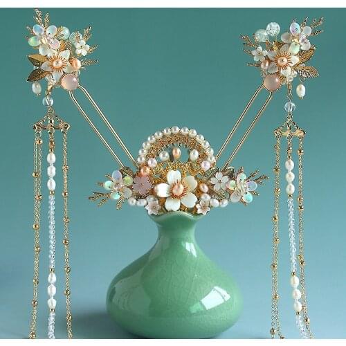 Hanfu Tassel Step shake Kanzashi Hair Clips Girls Ancient Style Hanfu Hairpin Chinese Style Headdress Classical Accessories