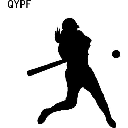 QYPF 12.3*14.5CM Interesting Baseball Car Sticker Accessories Bumper Window Vinyl Silhouette Sport C16-0673