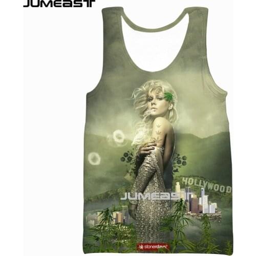Jumeast Brand Men/Women 3D Printed Vest Lovely Girl Weeds Short Sleeve Fashion Sport Pullover Summer Tank Tops Tees