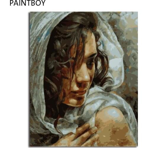 PAINTBOY Framed Picture DIY Digital Canvas Oil Painting Of Portrait Coloring By Numbers Home Decor For Living Room Wall