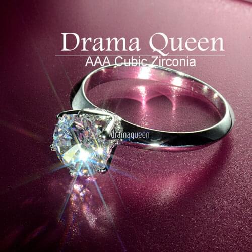 Classic six claw 2 Ct sona synthetic stone ring jewlery sets wedding engement rings for women