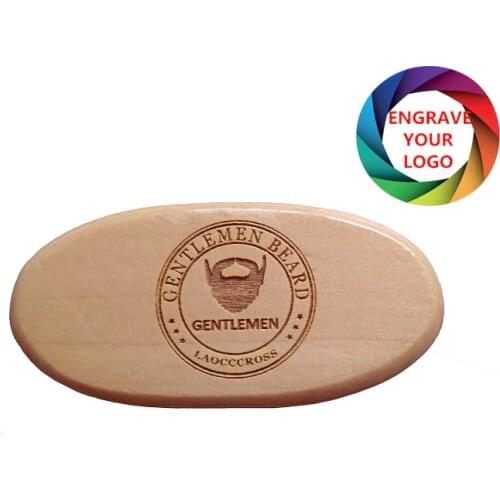 LAOCCCROSS Boar Bristle Beard Mini Brush Pocket portable brush For Men Beard Care Engrave Logo