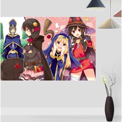 Best Konosuba Anime Poster Canvas Fabric Cloth Poster Prints High Quality Picture Movie Style Custom Fabric Cloth Poster 0303