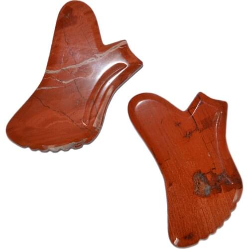 Jade Guasha Scraping Massage Board, Real Jade Gua Sha Facial Skin Care Tools, Red Stone Massage Sticks for Face, Neck, Arms, Leg