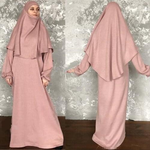 Muslim Prayer Garment Sets Women Hijab Dress Islamic Clothing Dubai Turkey Namaz Long Prayer Musulman Jurken Abaya Kimono