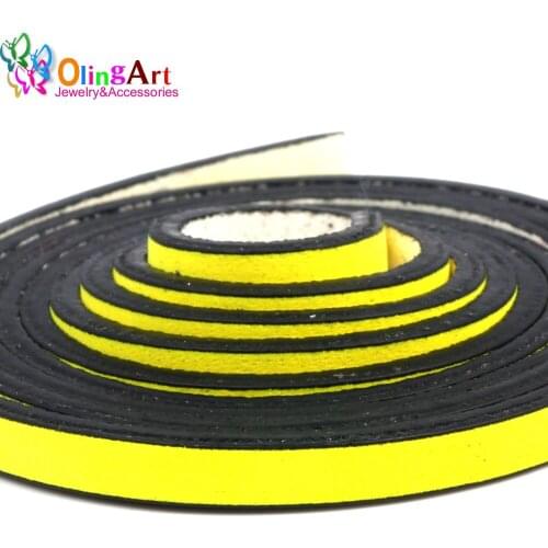 OlingArt 5*2mm 2M PU flat Leather Cord Accessory women earrings Bracelet choker necklace DIY jewelry making