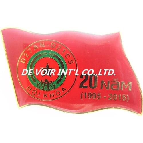 Printing pin with epoxy, with butterfly clutch