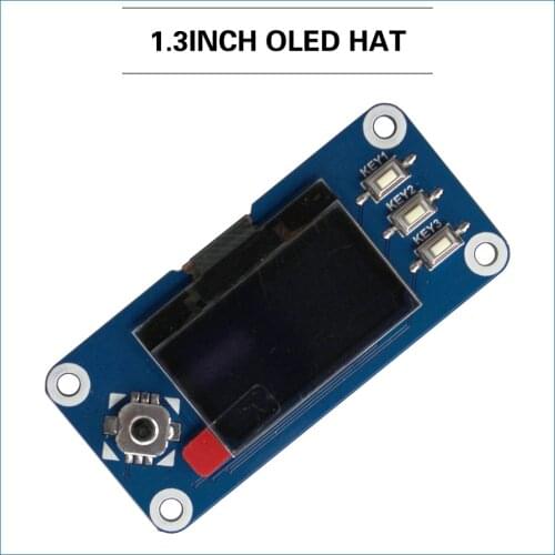 Waveshare 1.3INCH OLED Display HAT Expansion Board for Raspberry Pi 2B/3B/Zero/Zero W 128x64 Pixels SPI I2C Interface SH1106