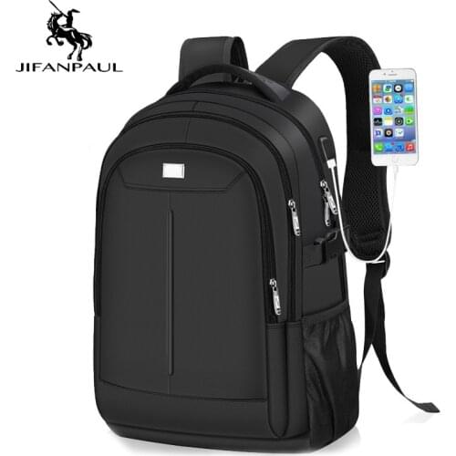 JIFANPAUL waterproof fashion casual men and women bag outdoor travel school usb interface men and women bag