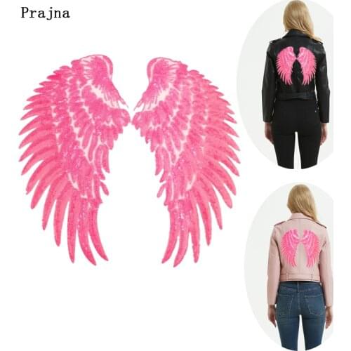 Prajna DIY Accessories Cute Tings Girl Lady Wings Patch Sew On Patches On Clothes Stripe Patch Patches For Clothing Big Sequin