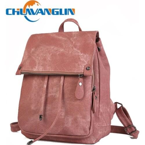 Chuwanglin Backpack Shoulder Bag PU Leather Womens bag Fashion backpack Mochila Escolar School Bags For Teenagers 5181109