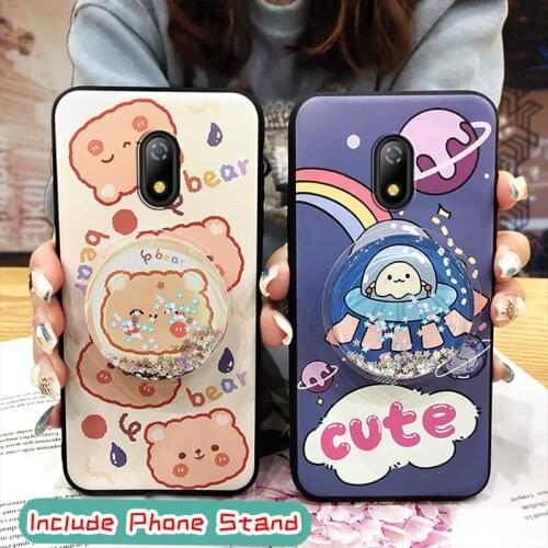 Silicone For Girls Phone Case For Itel A16/A16 Plus Anti-dust Kickstand Cute foothold Original