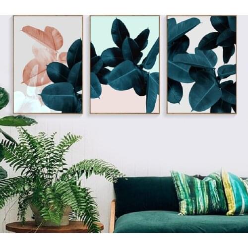 Nordic Abstract Leaves Wall Art Canvas Paintings Wall Leaf Posters Printed Pictures Art Prints Posters Living Room Home Decor