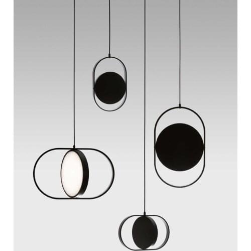 Nordic Minimalism Pendant Light Designer Creative Aluminum Lighting White Black Cafe Clothing Store Drum Art Lamp LED