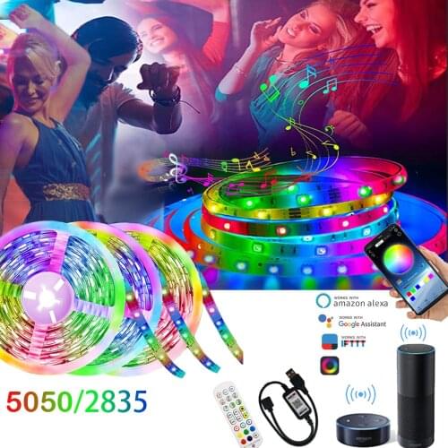 RGB Luces LED Strip Light Fita LED Room Light RGBW TV Tape Bar Keyboard Lights Wifi Bluetooth Music Control Waterproof DC5V 1/5M