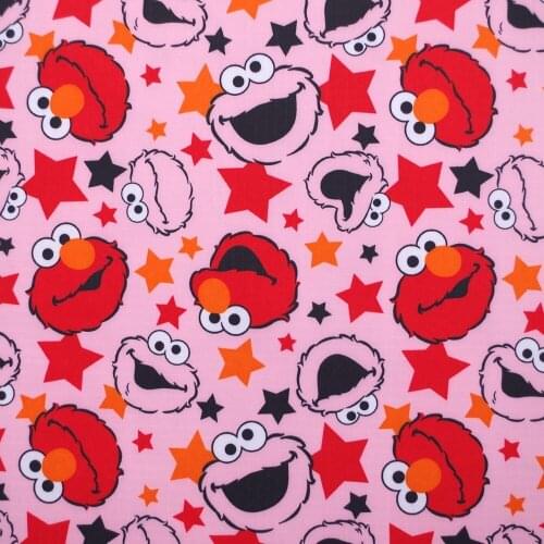 1 yard Polyester/PVC coated Waterproof Fabric for bag,-- Cartoon and Stars on Pink background (width=140cm)
