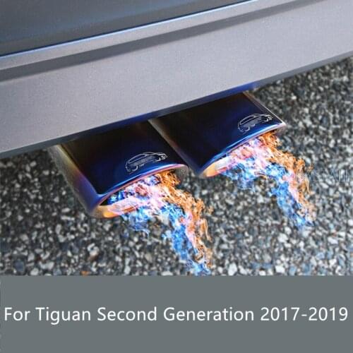 For Tiguan Second Generation 2017-2019 Stainless steel Automobiles exhaust pipe cover muffler pipe Car exterior accessories