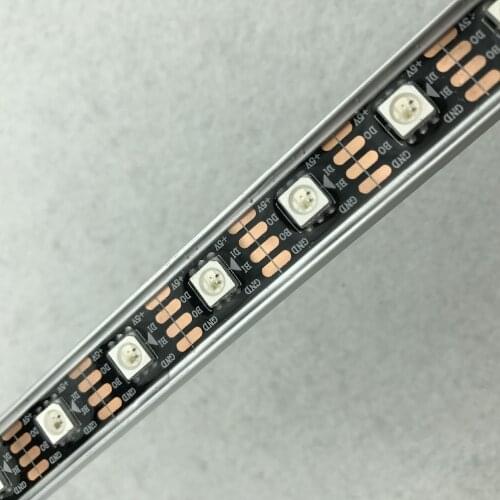 WS2815 addressavke 1M long DC12V 60LEDs led digital bar light;IP68 rated,U type alu shell;black pcb