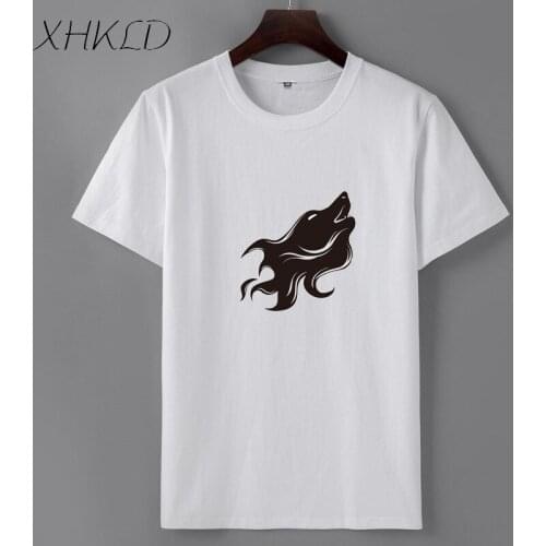 XHKLD Wolf tshirts Men Animal Cool Print cotton Short Sleeve Camiseta o-neck Slim Shirt T-shirts Summer Male Tops Tee Big yards
