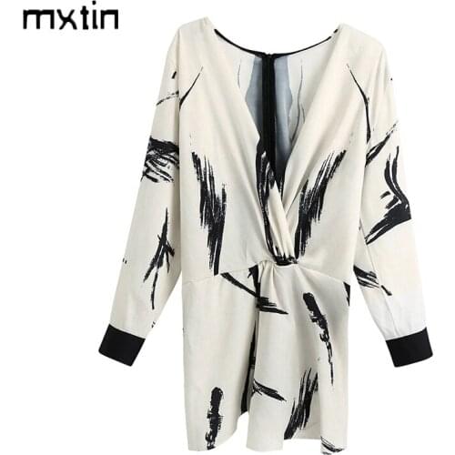 2021 Women Spring Fashion Floral Print Long Blouses Vintage V Neck Long Sleeve Female Shirts Blusas Party Chic Tops