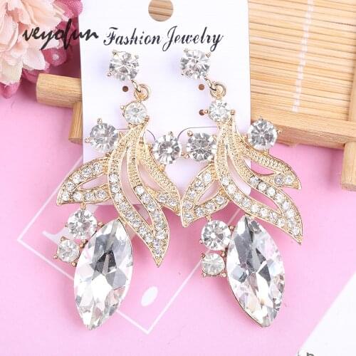 Veyofun Geometry Crystal Drop Earrings for Women Vintage Earrings Fashion Jewelry Brinco Wholesale