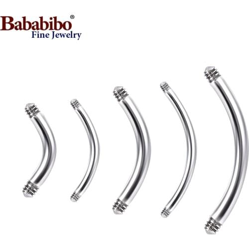 10pcs/lot 6~16mm Titanium Banana Curved Barbell Stem 14G 16G Piercing Accessories Body Jewelry Parts