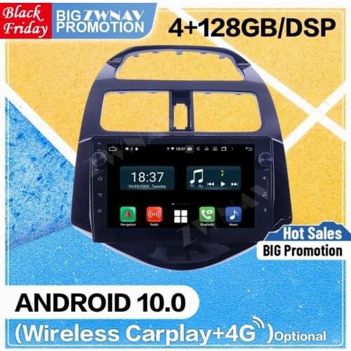 2 Din 128G Carplay Android Screen For Chevrolet Spark 2010 2011 2012 2013 2014 Auto Audio Radio Stereo GPS Navigation Head Unit