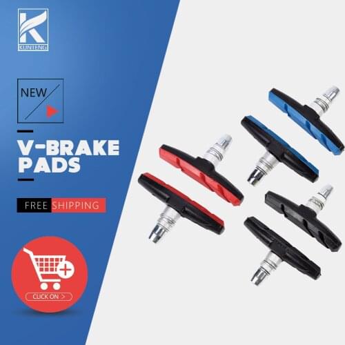 2PCS Mountain Road Bicycle Silent Durable Brake pads V-Brake Holder Shoes Rubber MTB Cycling Accessories Parts