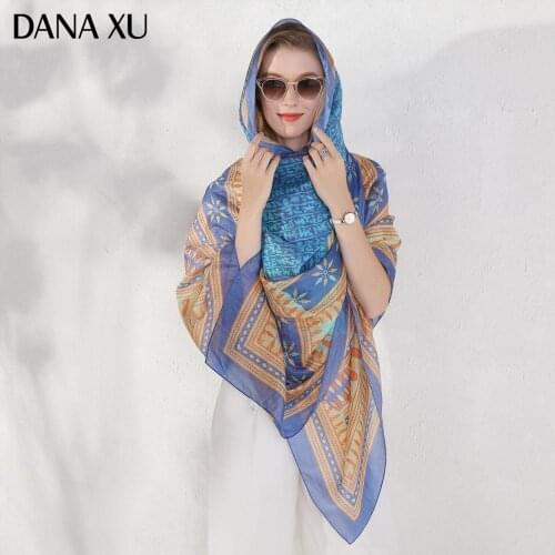 2020 Silk Long Scarf Luxury Brand Women New Design Beach Blanket Shawl Wear Swimwear Bandana Hijab Face Shield Foulard
