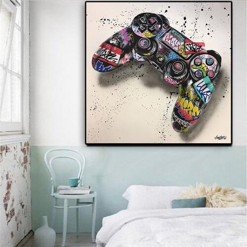 Abstract Graffiti Art Abstract Canvas Painting Posters and Prints Wall Gamepad Graffiti Prints Canvas Art Living Room Home Decor