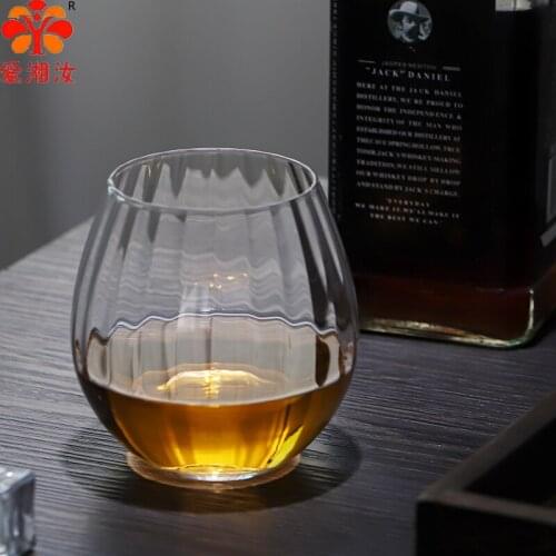 Japanese whisky glass creative personality wine glass bud cup beer glass Japanese striped whisky glass