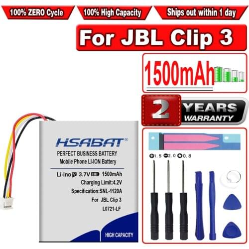 HSABAT 1500mAh Battery for JBL Clip 3, Clip 3AN, Clip 3SAND