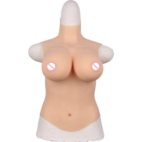 Big Cup Sexy Silicone Breast Forms Half Body Breast Enhancer 4th Generation Cotton Filler for Crossdresser Transgender Ajusen