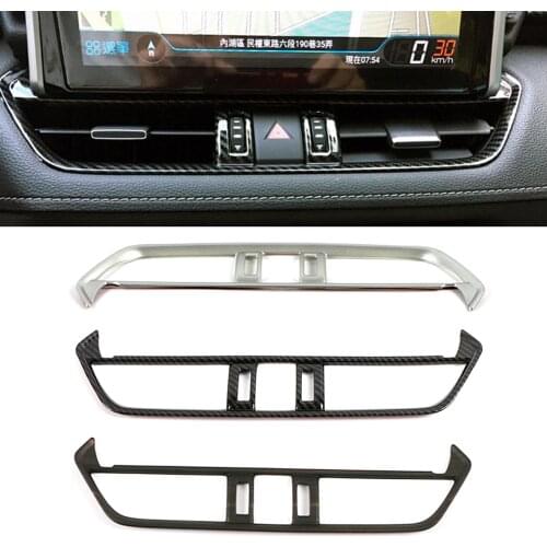 For Toyota Rav 4 Rav4 5 Gen 2019 UP Center Console Air Condition AC Outlet Vent Cover Trim Carbon Fiber Color