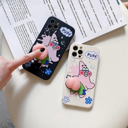 Phone Case for iPhone 11 12 Pro Max Mini XS Max XR 7 8 Plus SE 2020 Cartoon Crayon Soft Silicone Cover Pop Reliver Stress Coque