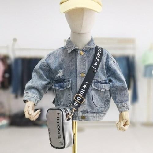 2 3 4 5 6 Years Toddler Baby Jackets Spring Autumn Fashion Korean Denim Jacket for Girls Boys Outerwear 2020 Children Clothes